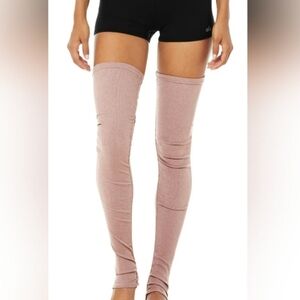 Alo Yoga Goddess Smoky Quartz Heather Thigh-High Leg Warmers M/L